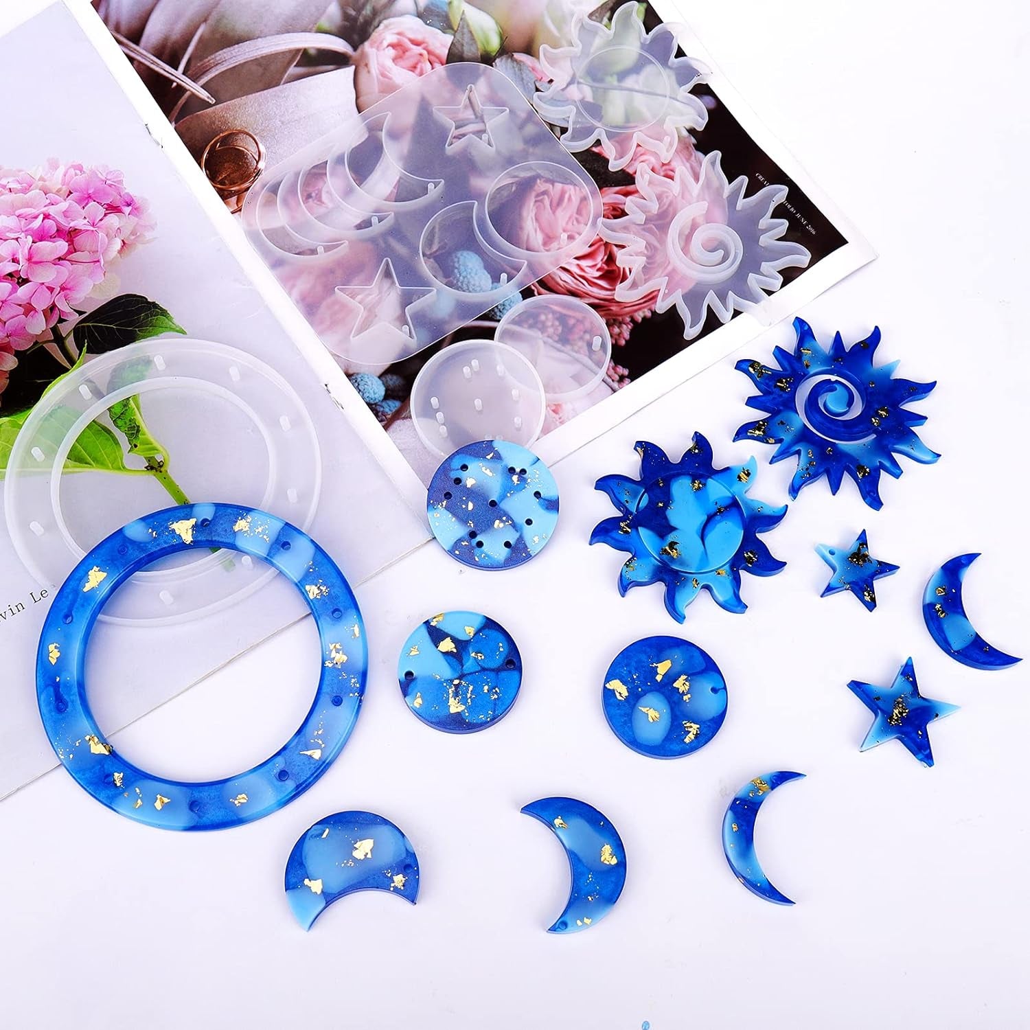 Resin Molds, 63 Pcs Wind Chimes Silicone Molds Kit, Epoxy Windchimes Casting Mold for DIY Wind Bell, Keychain Earring Pendants Ornaments