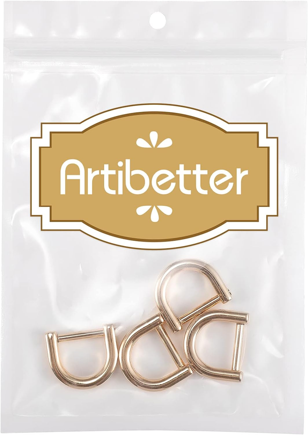 D-Rings Screw in Shackle Horseshoe U Shape D Ring DIY Leather Craft Purse Keychain Accessories for Strap 2Cm (Gold)