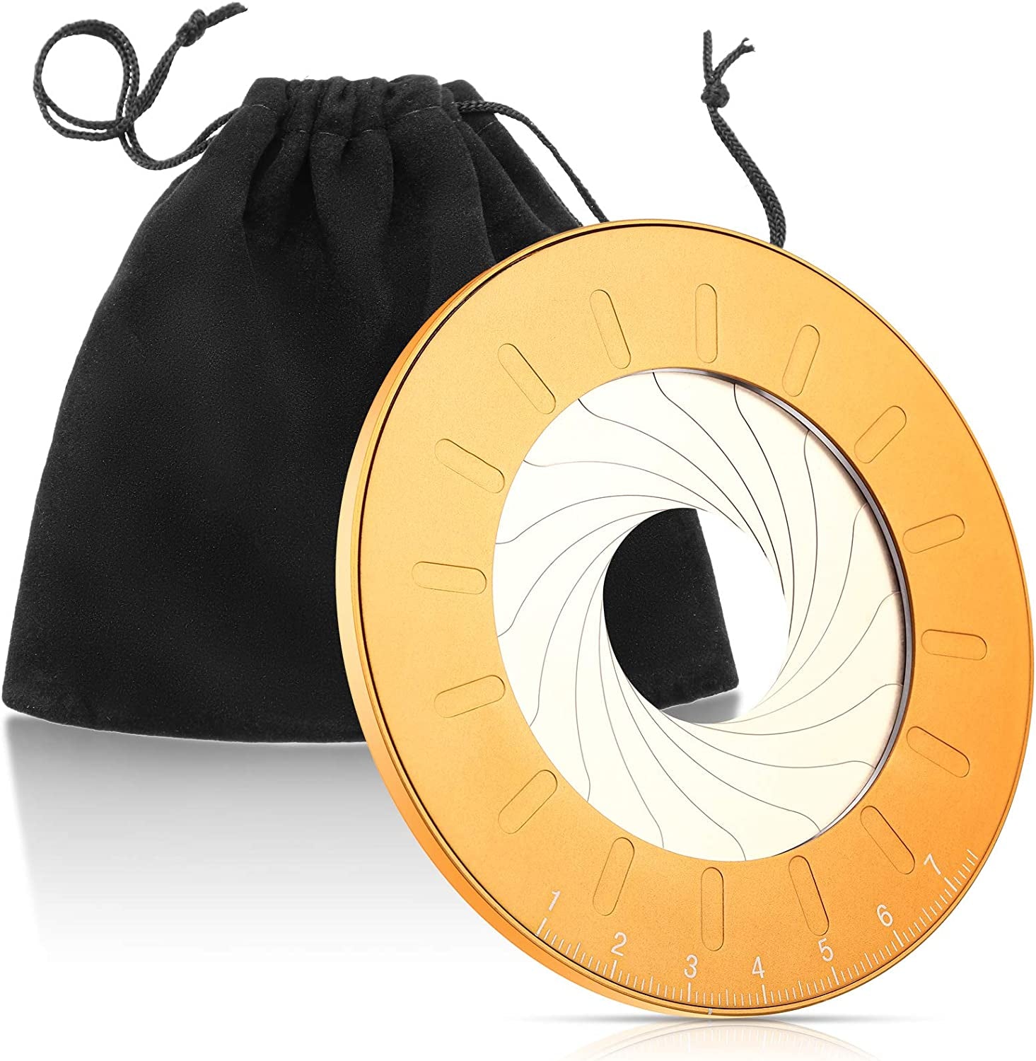 Circle Drawing Maker Aluminum Alloy Circle Template Adjustable Circle Drawing Tool round Circle Template Tool Ring Circle Making Tool with Black Flannelette Bag for Drafting, 125 Mm (Yellow)