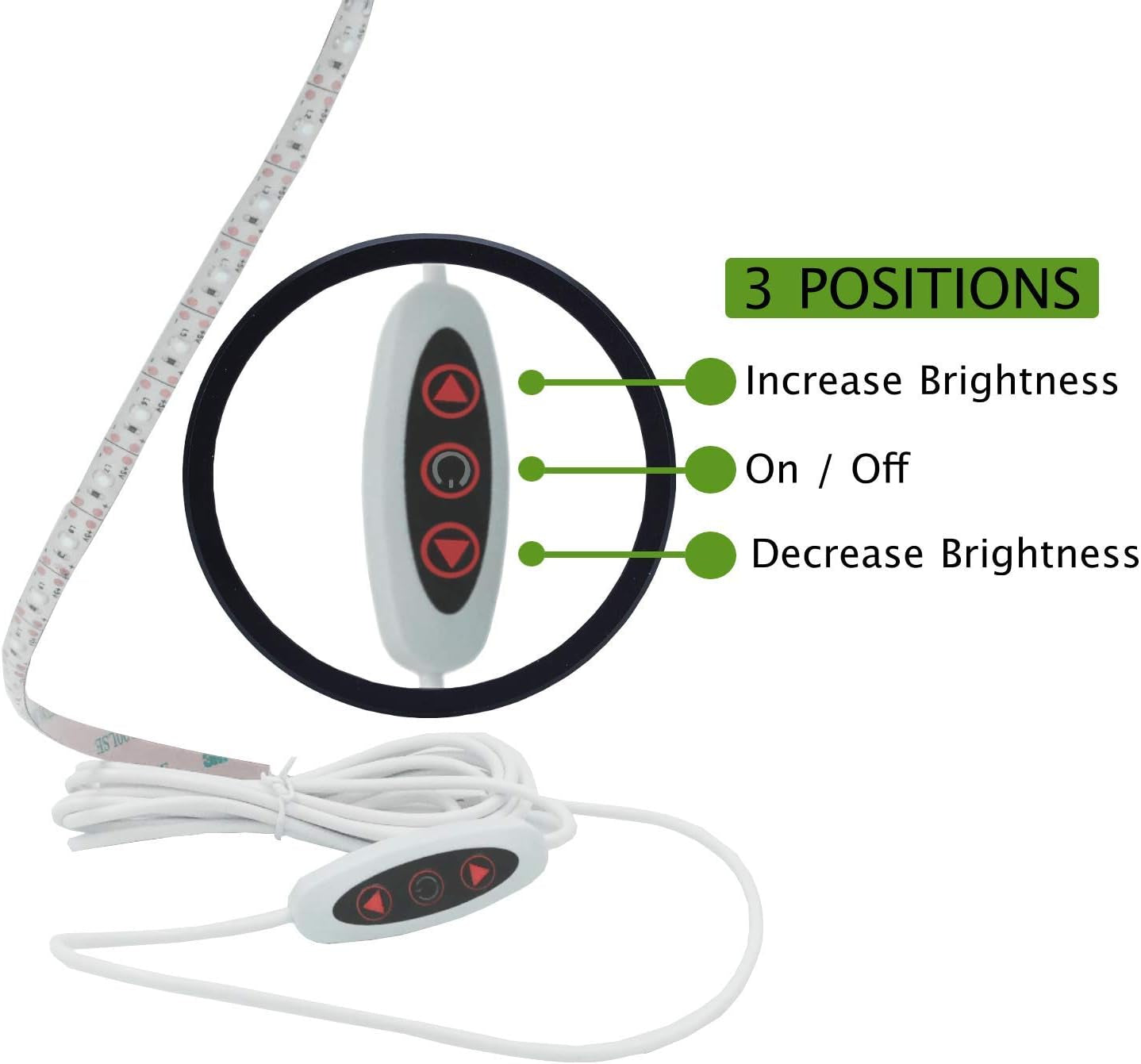 Sewing Machine Light Strip | 12" USB LED Light Strip, Clean White Lights for Brother, Janome, Babylock, Pfaff | Dimmable, 98" Power Cord, and Clips Included