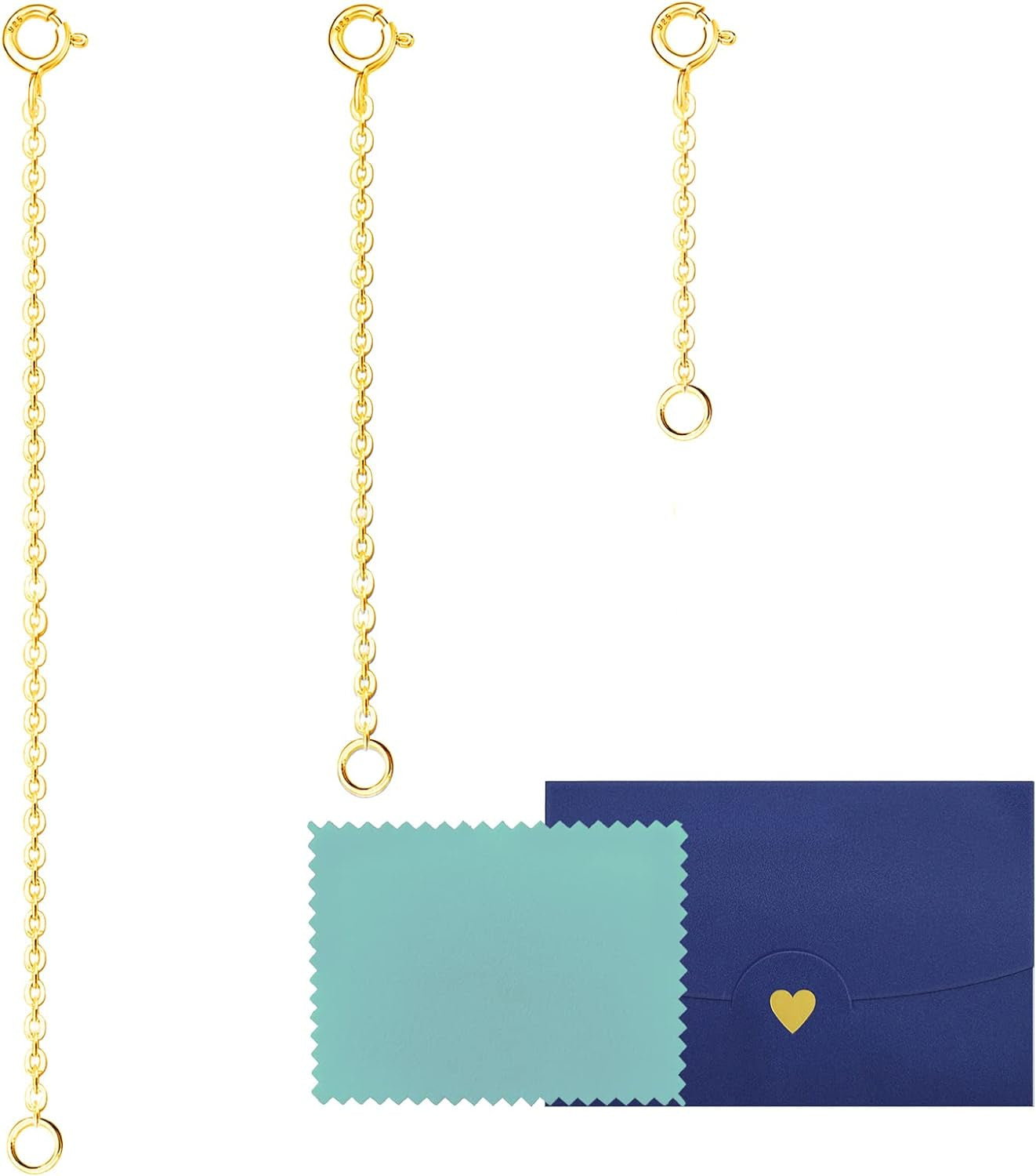 Gold Necklace Extender,925 Sterling Silver Durable Chain Extenders,Necklace Bracelet Anklet Jewelry Extension for Women (1 2 3 Inch)