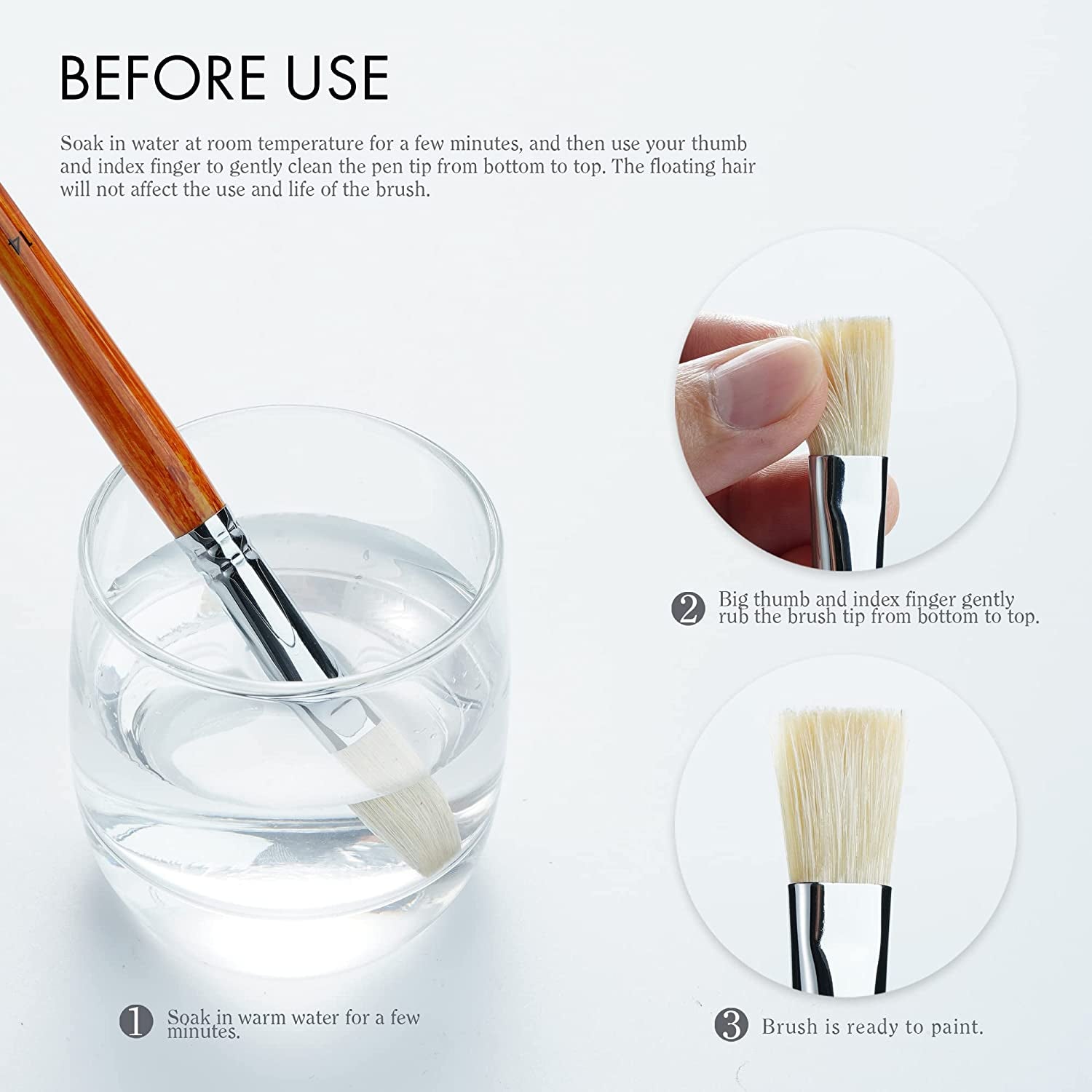 ARTIFY Oil Paint Brushes Set, 15Pcs Professional Natural Chungking Bristle Acrylic Paint Set, Perfect for Oil and Acrylic Painting, Long and Heavy Handle
