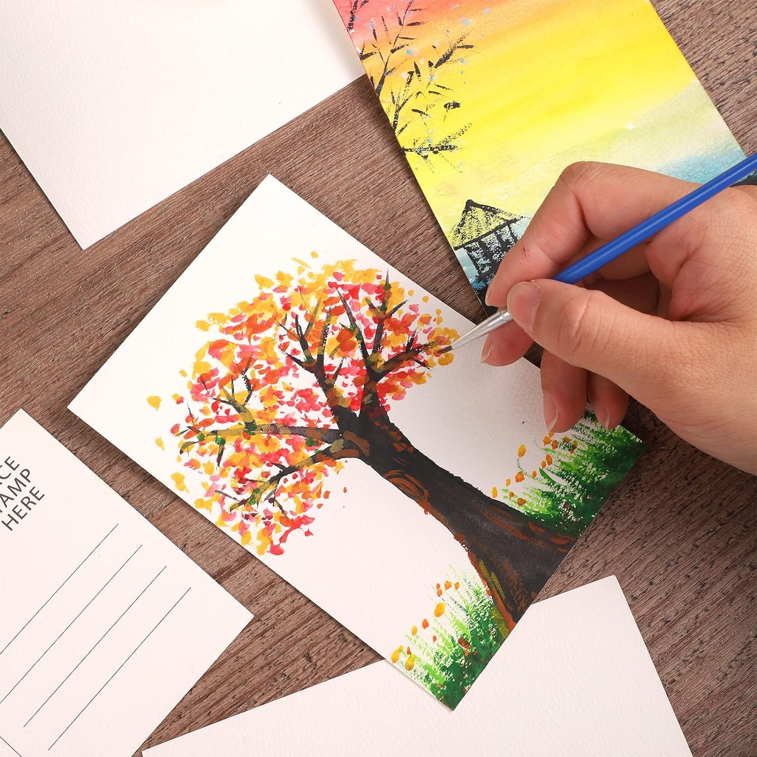 100 Pack Watercolor Postcards 4X6, 140Lb/300Gsm Watercolor Paper Blank Postcards Watercolor Cards for DIY, Mailing, Painting, Invitations, Gift Cards