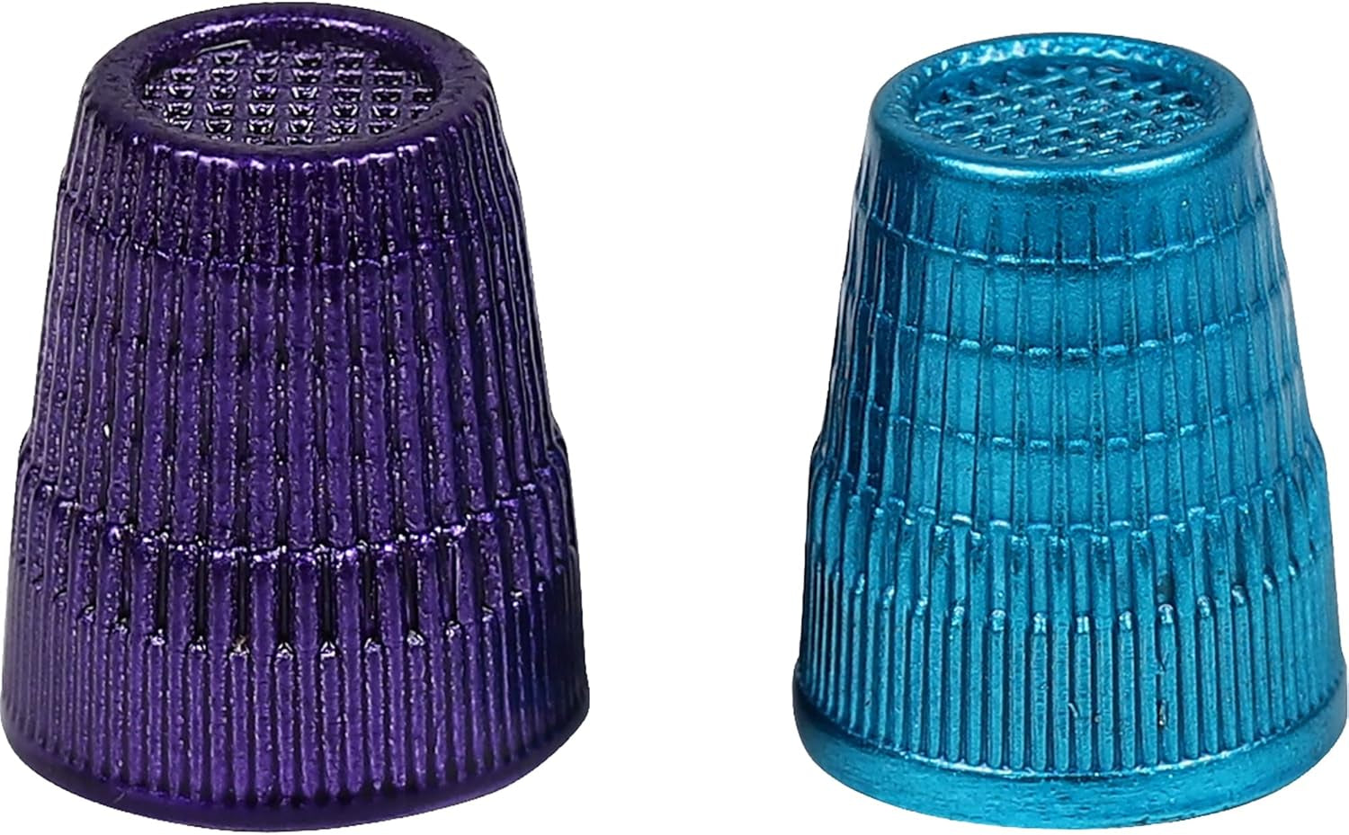 Slip Stop Thimbles, Size Large and Xlarge, Metallic Blue and Purple - Set of 2