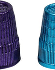 Slip Stop Thimbles, Size Large and Xlarge, Metallic Blue and Purple - Set of 2