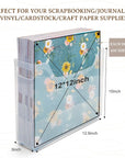 4 Pack Scrapbook Paper Storage with Wheels, Plastic Scrapbook Storage Bin for Holding 12" X 12" Papers, Scrapbook Papers, Vinyl Sheets, Cardstocks