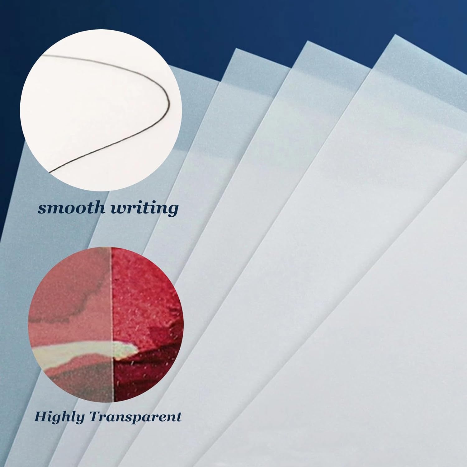 Translucent Vellum Paper - Pack of 50 - Vellum Transparent Paper 8.5 X 11 Inches 110GSM Paper Printable Sketching Tracing Drawing Craft