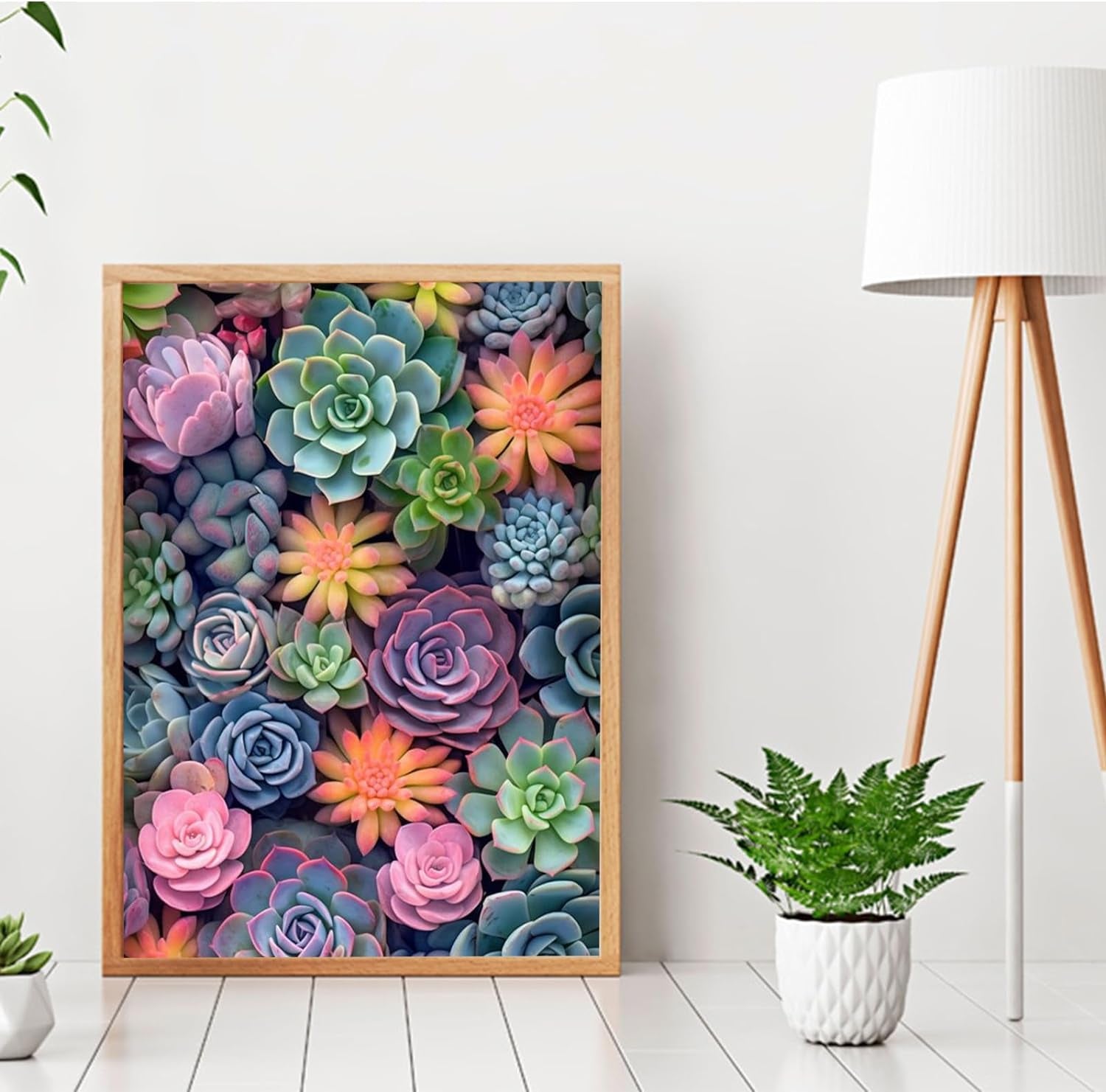 Succulent Paint by Numbers Kits for Adults Beginners-Succulent Plant Paint by Number for Adults,Easy Canvas Paint by Numbers for Adults for Home Wall Decoration and Gifts 16X20 Inch