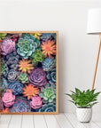 Succulent Paint by Numbers Kits for Adults Beginners-Succulent Plant Paint by Number for Adults,Easy Canvas Paint by Numbers for Adults for Home Wall Decoration and Gifts 16X20 Inch
