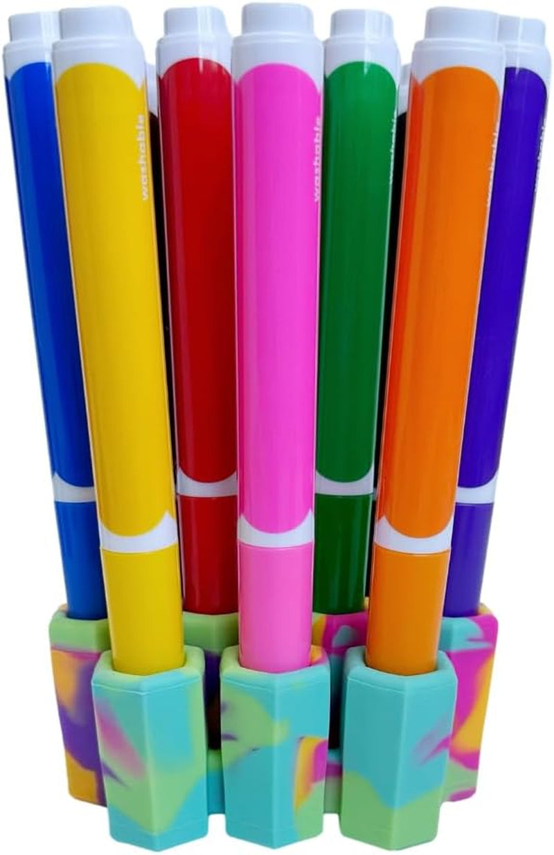 - Marker Parker, Holder to Keep Markers Organized, Fits Most Broad and Fine Tip Markers, 100% Silicone, as Seen on Shark Tank, Markers Not Included (Marigold)