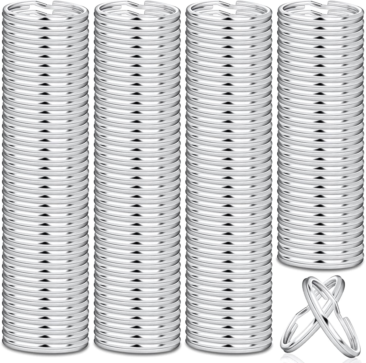 100 Pack Keyrings, Split Key Rings Bulk for Keychain and Crafts (1 Inch)