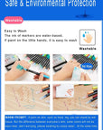 Dual Tip Markers for Kids, Washable Set, Art with Stand Portable Box, Gift for Kids (24 Colours)
