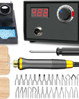 Wood Burning Tool,Wood Burning Kit Pen 25~750℃,Professional Wood Burning Kit,With Digital Thermometer Temperature Adjustable Temperature,1 Wood Burning Pens, 30 Wood Burning Pen Tips