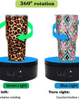 Motorized Rotating Display Stand,Turner Cup Platform for Epoxy Glitter Tumbler, 360 Automatic Mute Rotating Turntable, Tumbler Making Supplies Spinner, Base for Product Video Show ,Balck 4.72In