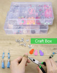 Plastic Organizer Box Craft Box Bead Organizer Tackle Box Organizer 2 Pack 15 Large Grids Clear Craft Storage Box Snackle Box Container Washi Tape Organizer