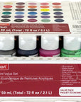 36 Assorted Acrylic Paint Set by  - Non-Toxic Paint for Drawing, Painting, Art & Crafts Supplies - 1 Pack