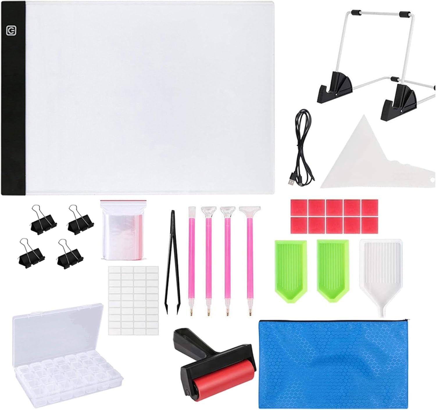 Diamond Painting A4 LED Light Pad Kit, LED Artcraft Tracing Light Table, Tools and Accessories Kit for Full Drill & Partial Drill 5D Diamond Painting