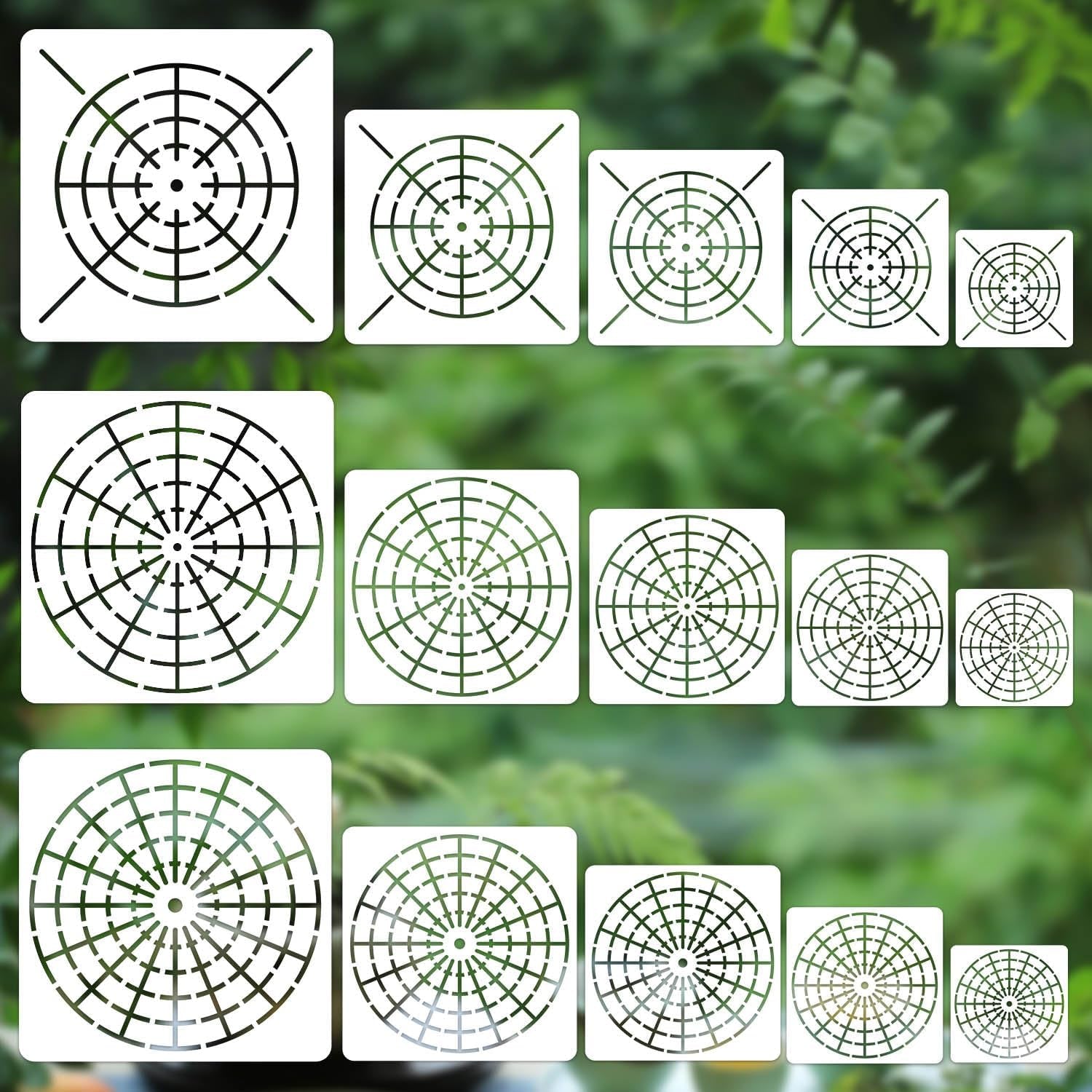 15 Pieces Mandala Dot Painting Tool Stencils Set, 8/12/16 Segment 3/4/5/6/8 Inches Reusable Mandala Stencil Template for Rock Wood Canvas DIY Painting Art Projects