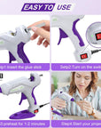 Full Size Hot Glue Gun,  Dual Temp Glue Gun 60/100W Base Stand Heavy Duty Melt Glue Gun Kit with 15 Pcs Glue Sticks & 3 Finger Protectors for Sealing Wax, Quick Repairs, DIY, Art & Crafts