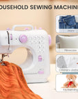 Sewing Machine for Beginners, Mini Sewing Machine with 12 Built-In Stitches, Kids Sewing Machine with Foot Pedal, High-Low Speeds, Portable Sewing Machines and Sewing Enthusiasts (505)