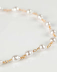 13 Feet Imitation Pearl Bead Chain Bulk KC Gold Plated Brass Jewelry Chain for Jewelry Making Necklace Bracelet DIY Handmade Craft Chain Roll
