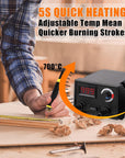 Wood Burning Kit, Wood Burning Tool, Adjustable Temperature Pyrography Pen Kit, Professional Wood Burner Tool Kit for Adults and Beginners Christmas Gift, Dual Pen, Use Voltage 110V