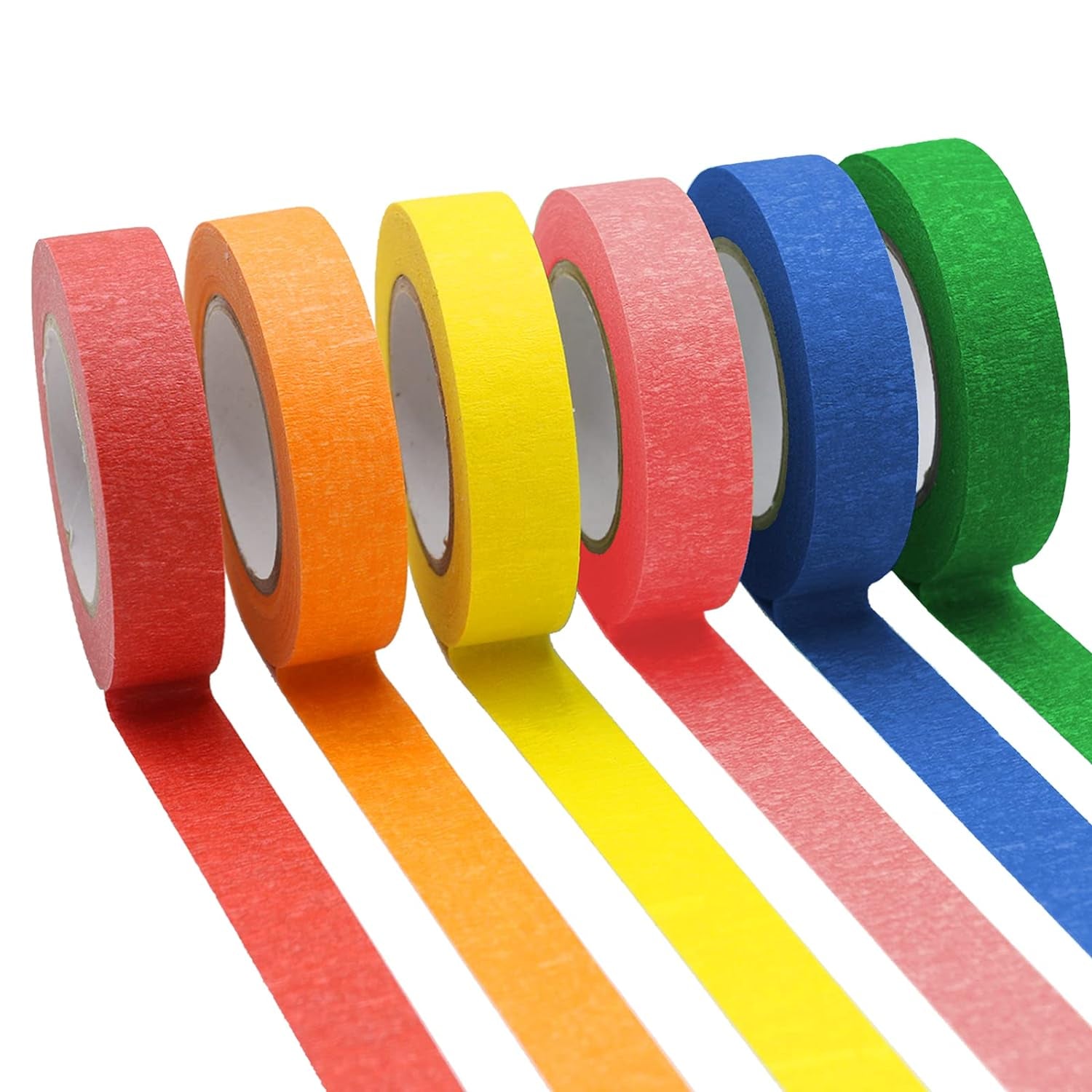 12 Rolls Colored Masking Tape 16 Yard per Roll, Rainbow Colors Painting Tape, Painters Tape, Craft Tape, Labeling Tape, Paper Tape for Bullet Journals, Party Decorations, DIY Craft