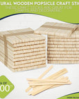 4.5" Natural Wooden Popsicle Craft Sticks - Package of 200Ct (Traditional Plain - 4.5")