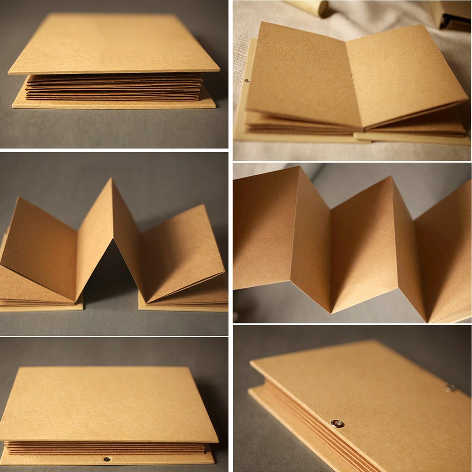 Scrapbook Albums, 6 X 8 Inches DIY Photos Collection by LUNIQI, Accordion Stretchable Folding Kraft Paper for Wedding Anniversary, Valentines Day, Love Memory
