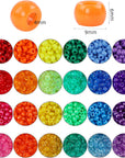 2880Pcs Pony Beads Kit, Kandi Beads for Hair, Rainbow Beads Plastic Bead for Craft 6 X 9Mm 24 Colors 4 Styles Large Hole Beads Set for Bracelets Jewelry Making
