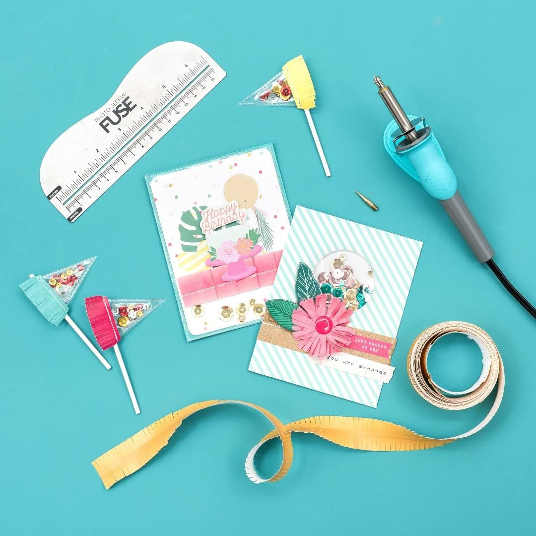 , Fuse Tool Starter Kit, Includes 1 Tool, 1 Fusing Tip, 1 Cutting Tip, 1 Ruler, and 1 Stand, Scrapbooking Tool to Fuse Page and Photo Protectors, Acetate, and More