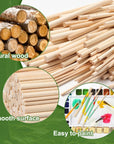 100 Pieces Wooden Dowel Rods Assorted Sizes Wooden Dowels 1/8, 3/16, 1/4, 5/16, 3/8 X 6 Inch Wood Craft Dowel Rods for Crafts and DIY