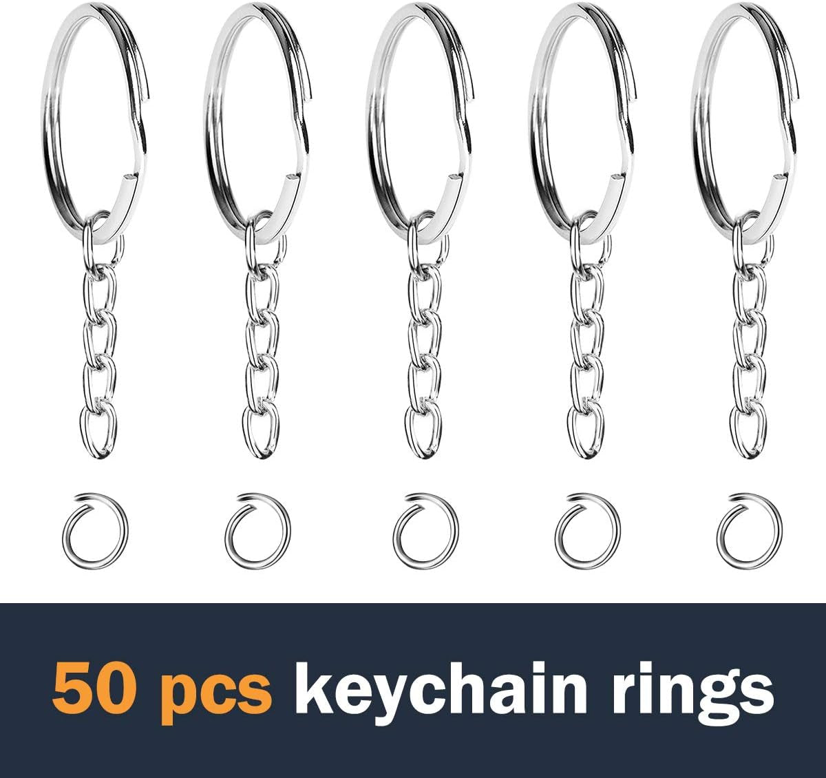100 Pcs Swivel Snap Hook and Key Rings with Chain and Jump Rings for Keychain Lanyard DIY Jewelry Crafts Accessories(50 Pcs Lanyard Snap Hooks+50 Pcs Keychain Rings with Jump Rings)