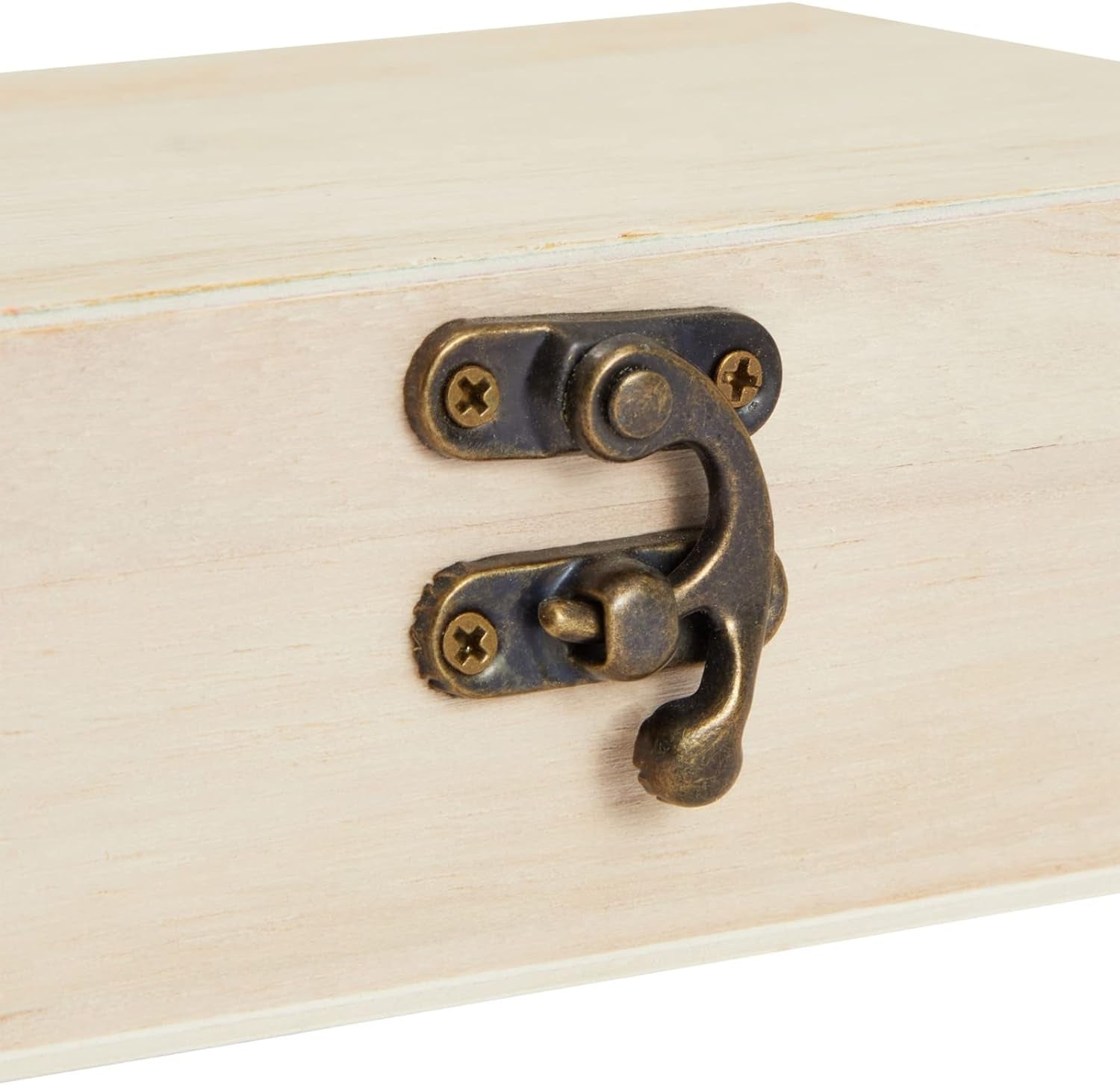 6 Pack Unfinished Wooden Boxes for Crafts with Hinged Lids and Front Clasps, 6X4X2 in for Jewelry, Crafts, Storage