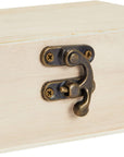 6 Pack Unfinished Wooden Boxes for Crafts with Hinged Lids and Front Clasps, 6X4X2 in for Jewelry, Crafts, Storage
