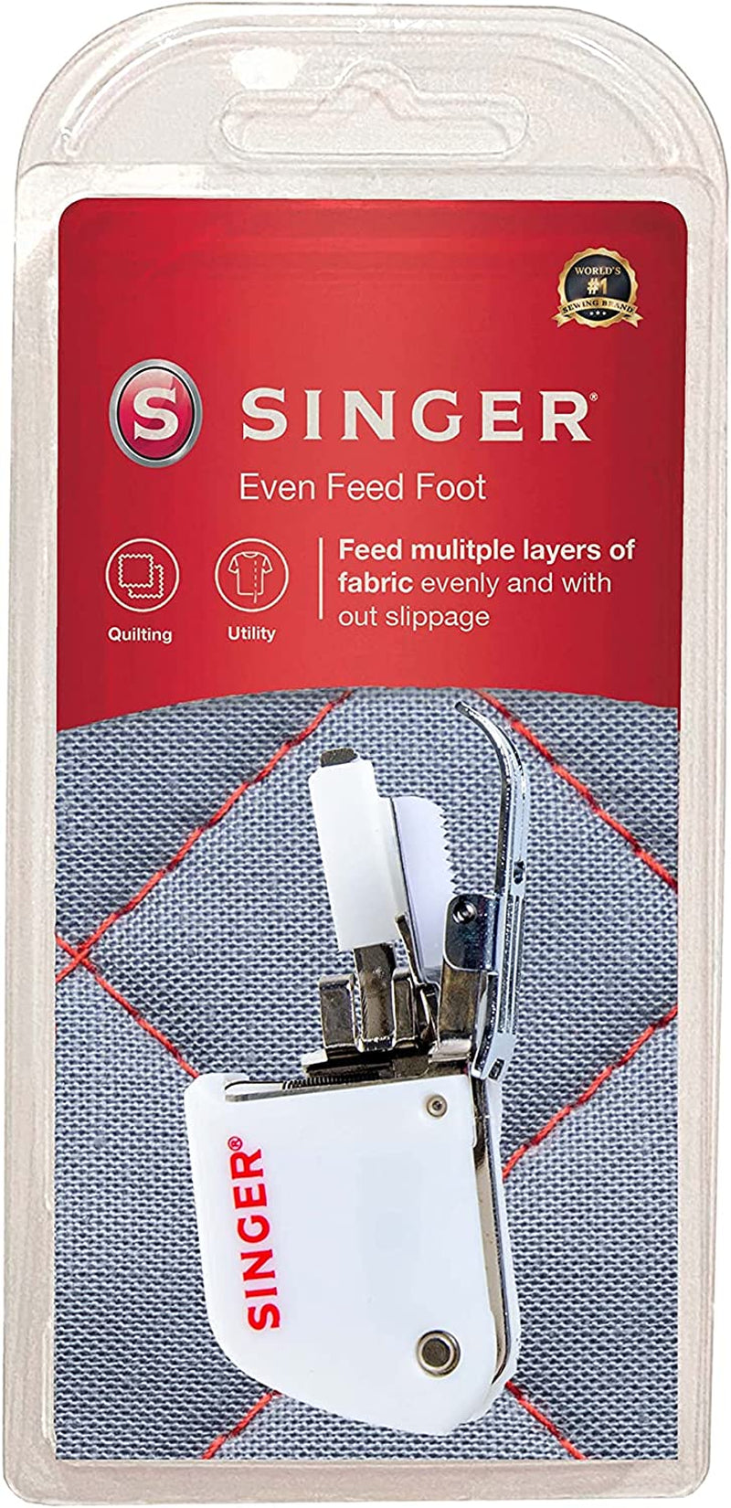 | Even Feed Walking Presser Foot - Fork, Perfect for Matching Stripes & Plaids, Quilting & Sewing with Pile Fabrics