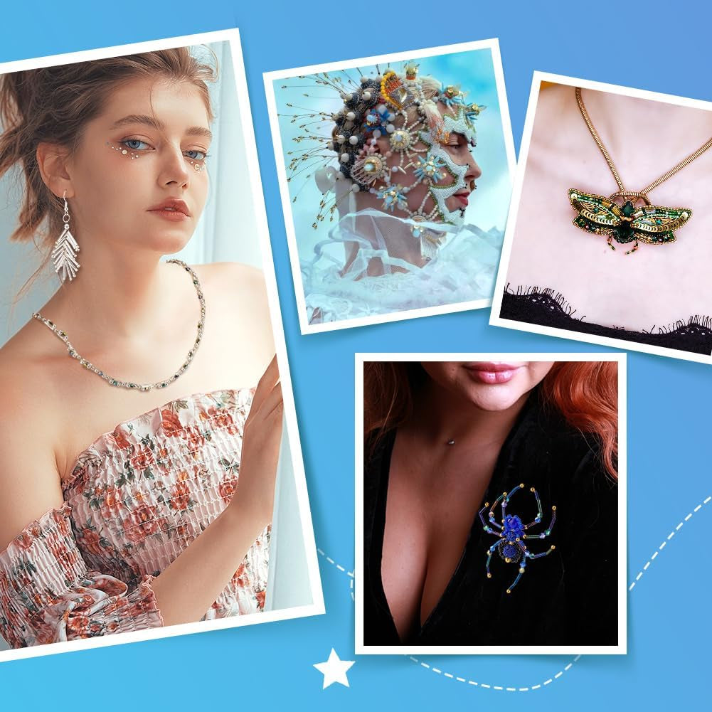 2000Pcs Twisted Bugle Beads, 3 Colors Metallic Bugle Beads 6/9/12Mm Glass Long Tube Seed Bead Craft Beads Loose Spacer Beads for Fringe Earrings Bracelets Necklaces Jewelry Crafts Making