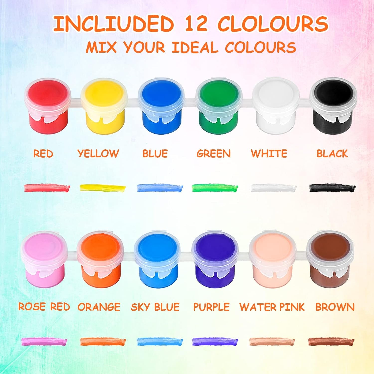 20 Pack Mini Acrylic Paint Set,12 Colors Acrylic Paint Strips for Kids&Adults Craft Paint,280 PCS Kids Paint Set Container Strips Storage, Perfect for Home Birthday Classroom Party Favors……