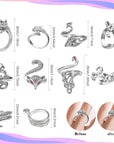 10 Pcs Crochet Rings Crochet Tension Rings for Finger Crocheting Knitting Adjustable Yarn Rings and 10 Pcs Stitch Marks with Plastic Box for DIY Craft