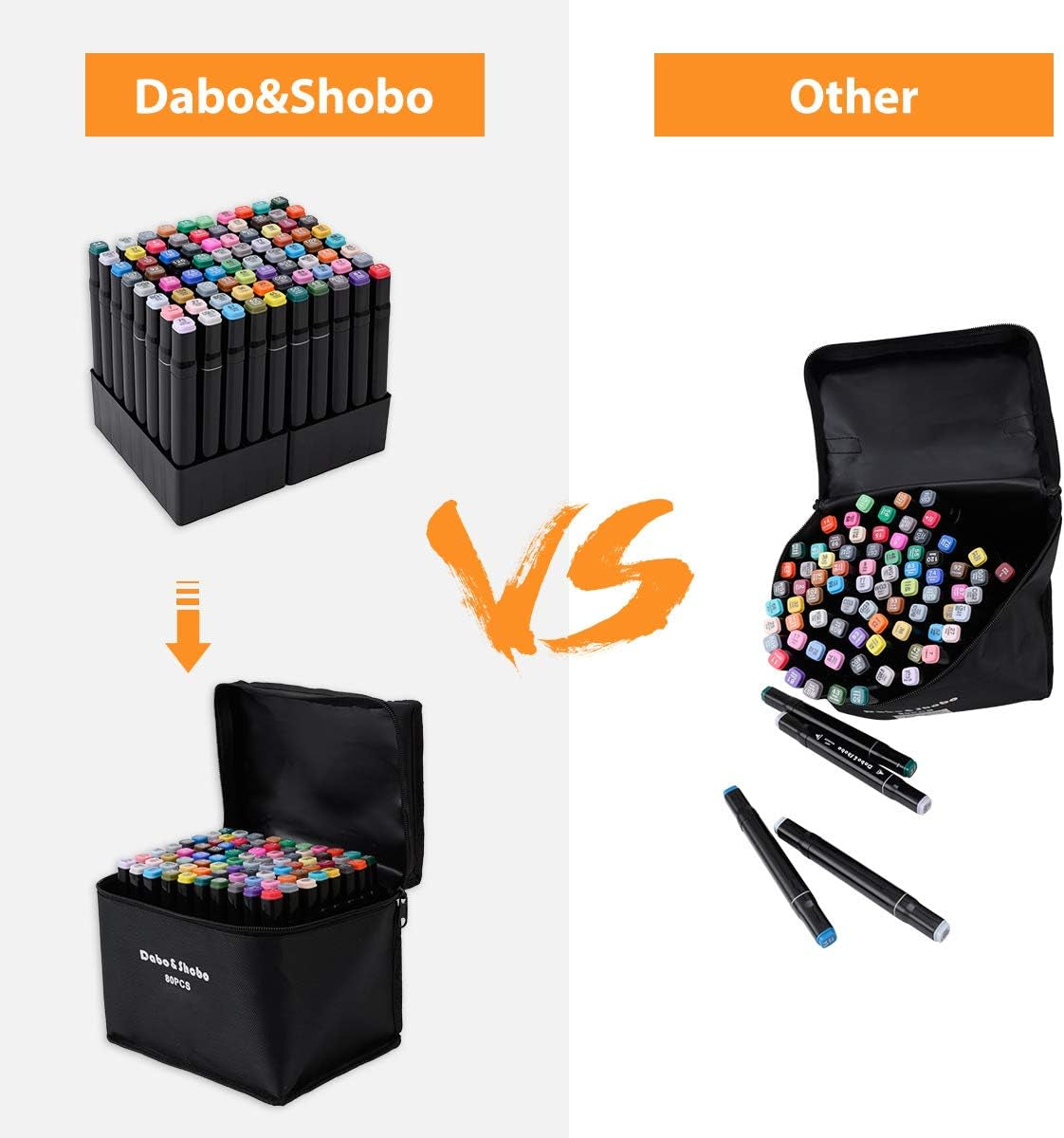 80 Color Alcohol Marker Pens, Bright Permanent Markers for Coloring, Markers for Adults Coloring Book, Wide Chisel and Fine Tip, Dual Tip Design, Equipped with Black Suitcase