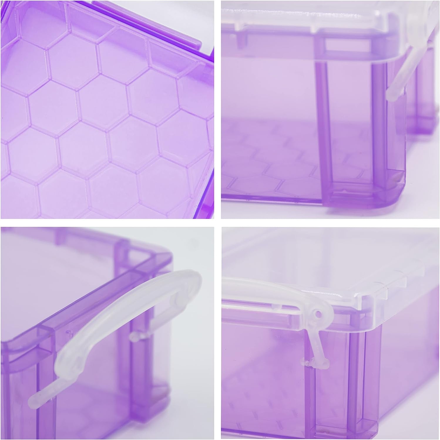 Small Plastic Box, 4.3" X 2.3" X 1.5" Stackable Mini Storage Box with Lid, Clear Organizer Container for Jewelry Beads Small Crafts Items Accessories - 6 Pack
