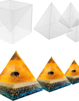 3 PCS Clear Pyramid Molds for Resin, 3Pcs 4.7''6''7.5'' Inner Large Pyramid Silicone Molds for Epoxy Resin + 1Pcs Plastic Frame, Pyramid Resin Mold Silicone Pyramid Mold for DIY