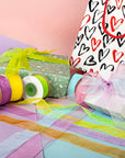 6 Spools Ribbon Sheer Chiffon Ribbon Gift Wrapping Ribbon Summer Ribbon Organza Ribbon for Crafts, 1 Inch Wide 60 Yards