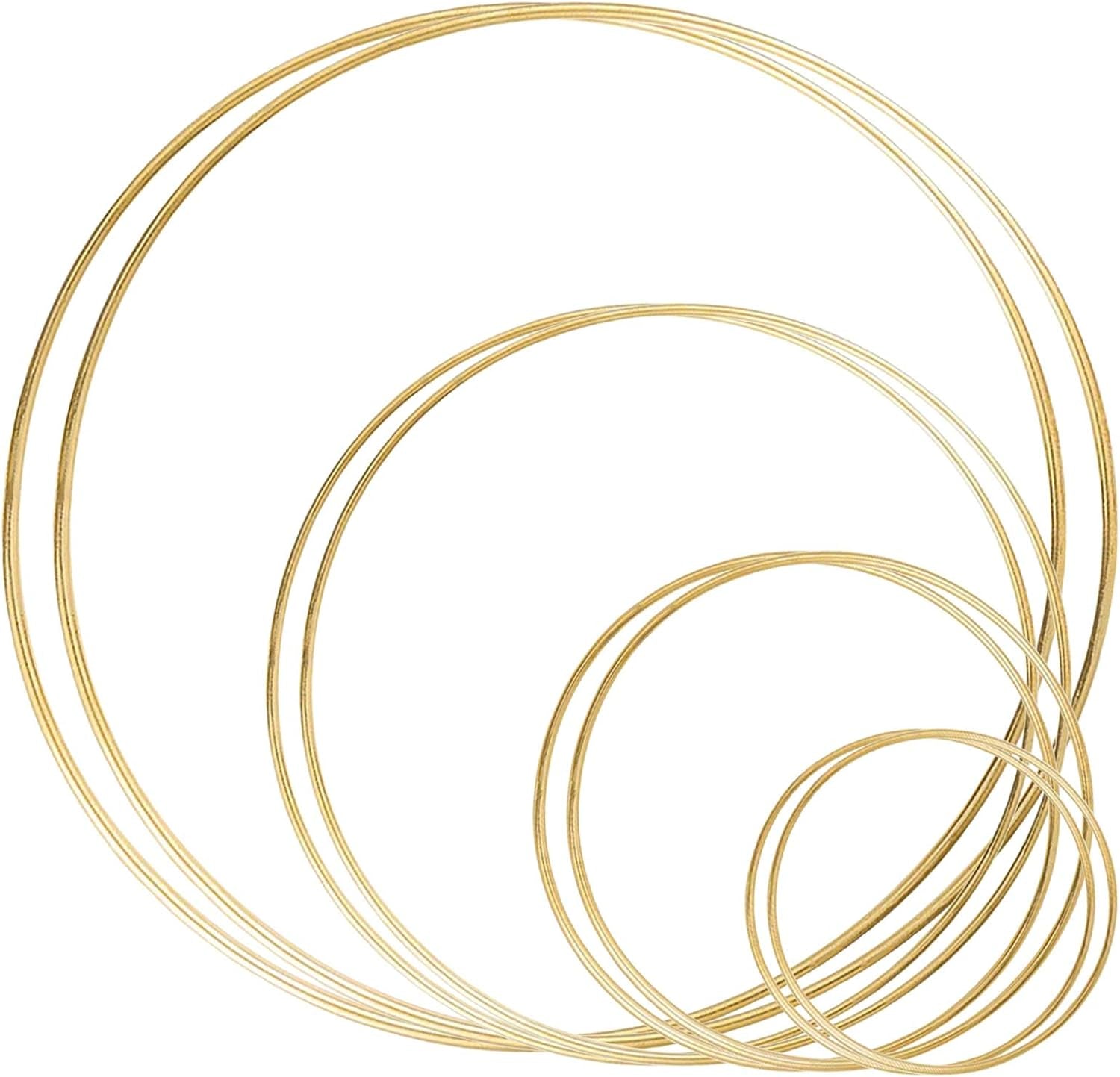 8 Pack Large Metal Floral Hoop Wreath Macrame Silver Hoop Rings(6 Inch8 Inch10 Inch 12 Inch) for Making Wedding Wreath Decor and DIY Dream Catcher Wall Hanging Crafts-Silver