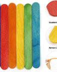 100 Pcs Colorful 6 Inch Jumbo Popsicle Sticks for Crafts, Popsicle Stick, Tongue Depressors Wood,Wax Stick,Craft Sticks, Stir Sticks,Wooden Sticks for Crafts,Wide Popsicle Sticks Bulk,Ice Cream Sticks
