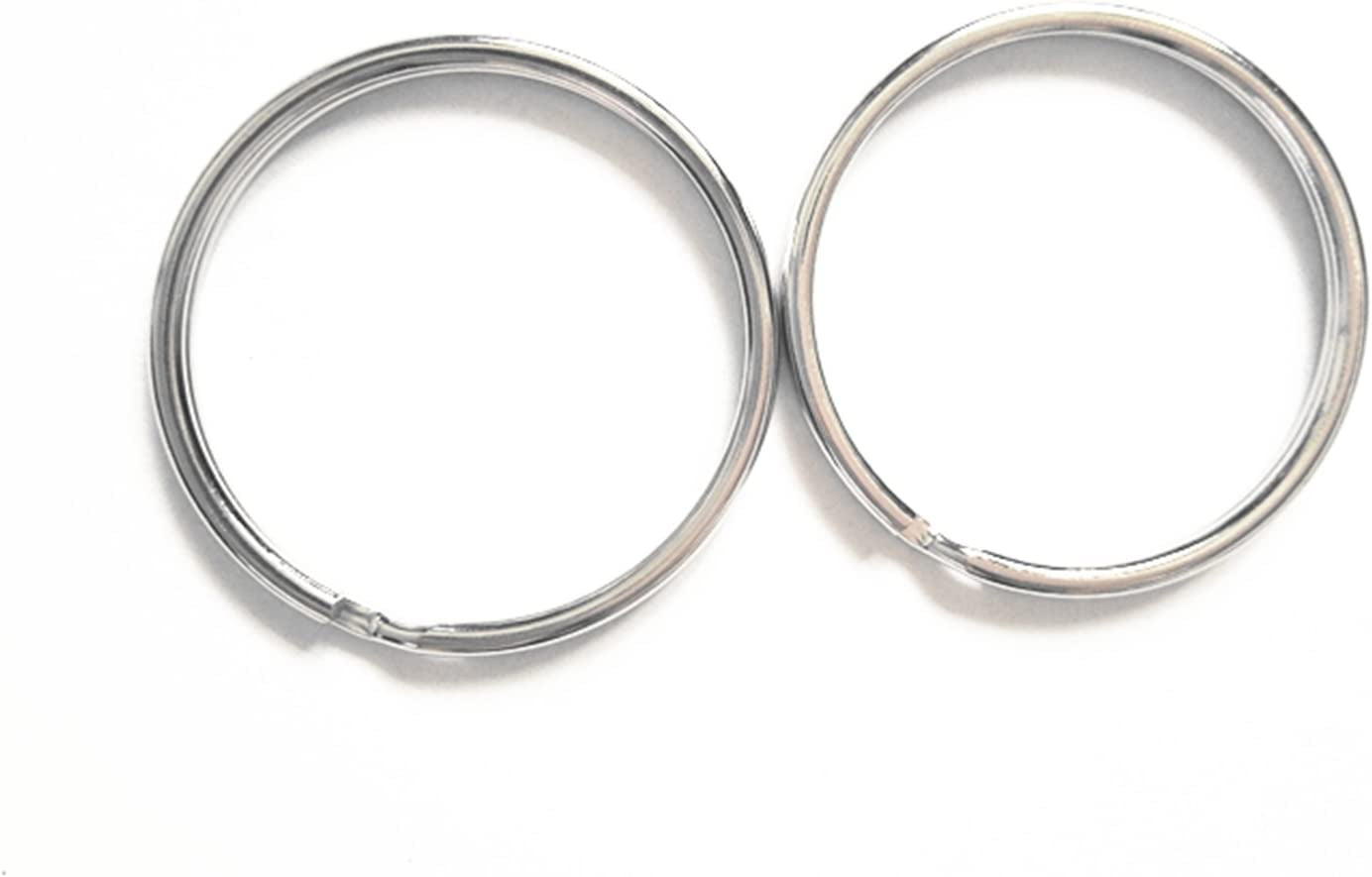 50 Pcs - 38Mm 1.5" round Edged Split Key Chain Ring Connector Keychain Keyring