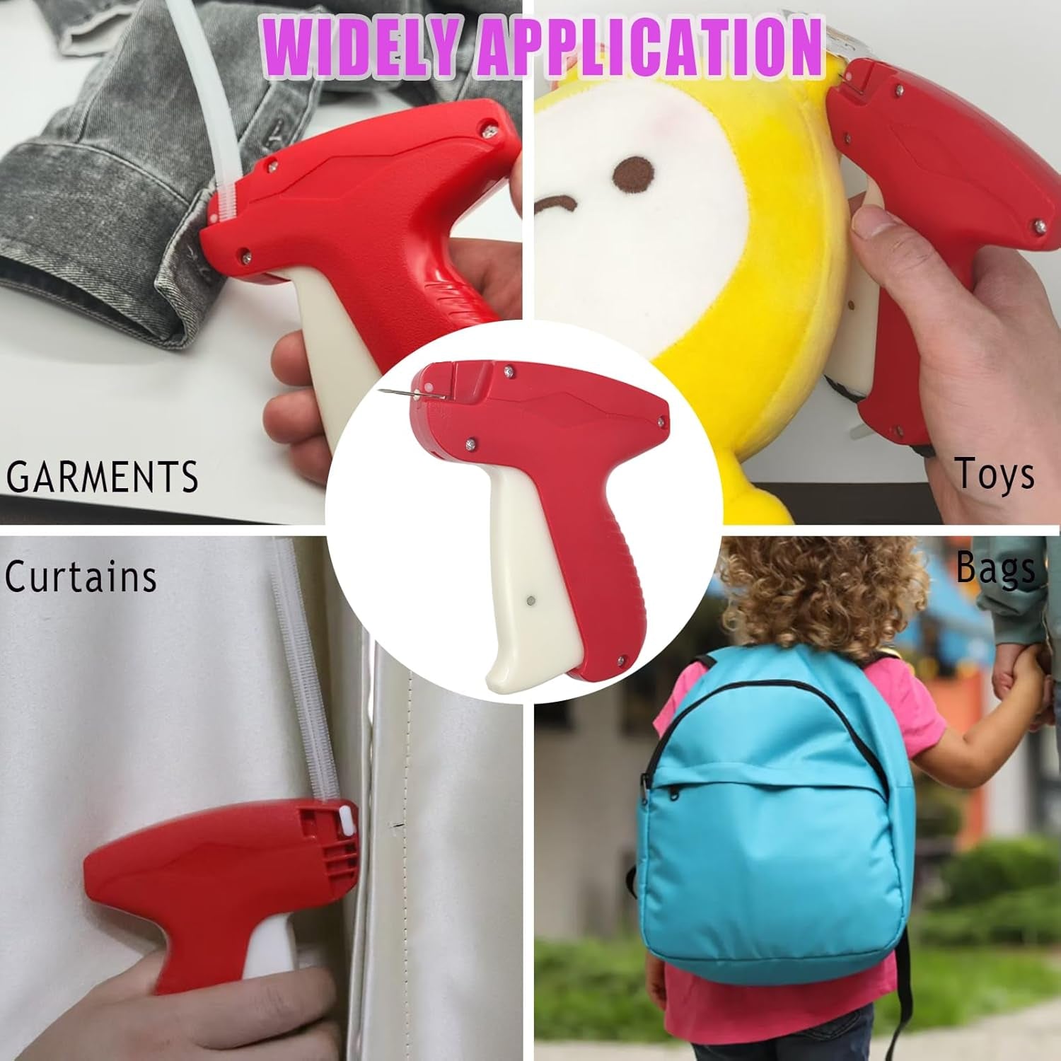 Quick Clothing Fixer, Mini Stitch Gun for Clothes, Quilt Tacking Gun, Mini Tagging Gun, Hemming Sewing Tool Kit with 2 Needles,500 Black & 500 White 5Mm Mini Fasteners