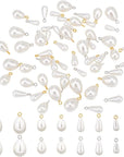 Teardrop Pearl Pendants Pearl Pendant Connectors Oval Pearl Beads White Imitation Pearl Pendants