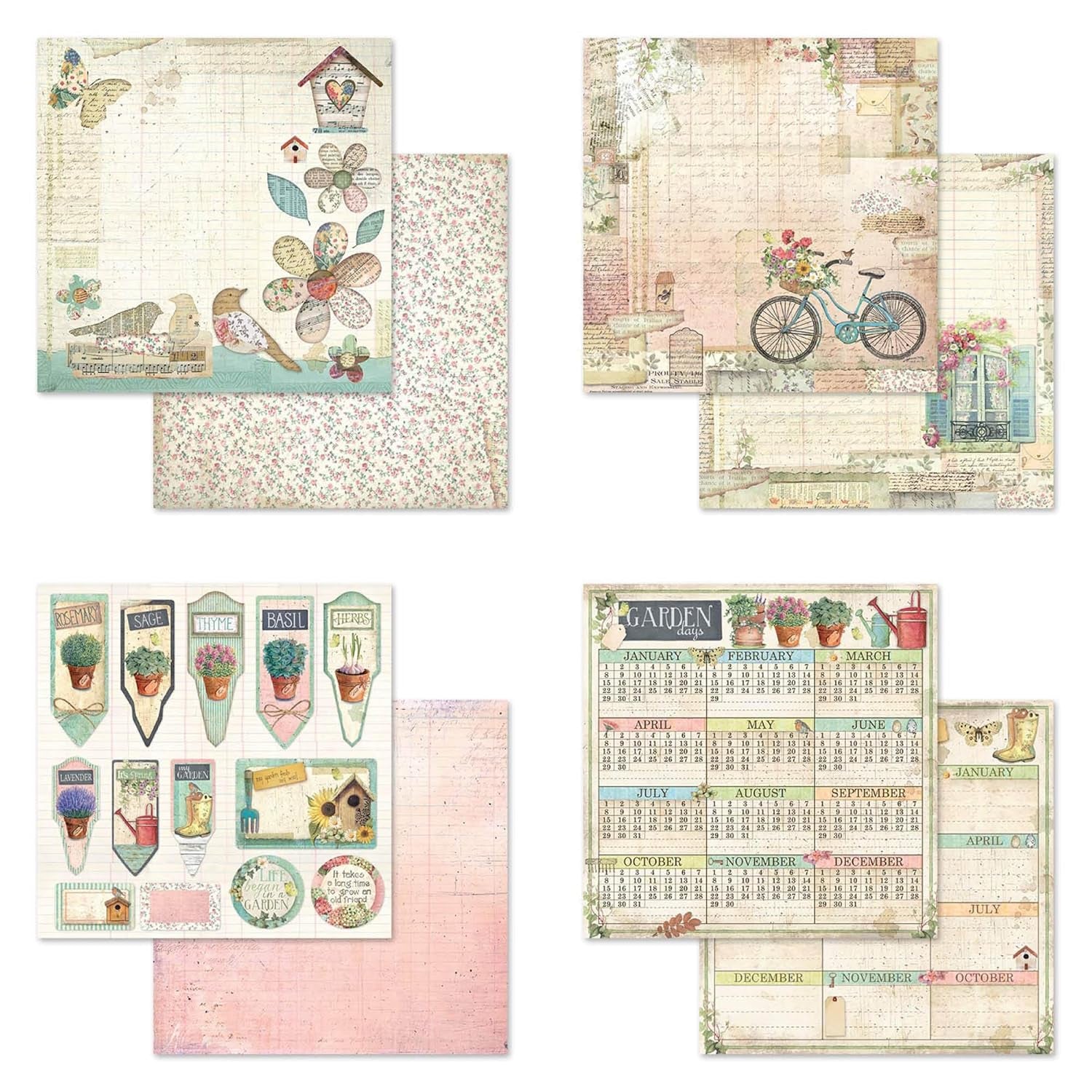 Stamperia Intl Scrapbooking Paper, Multi-Colored 10 Pack