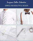 Metal Collar and Buttons Extenders for Shirt Dress Trouser Coat (12 Pack)